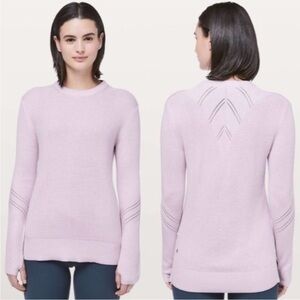 Lululemon Time To Restore Pink Cashlu Cashmere Blend
Sweater Lightweight  Size 2
